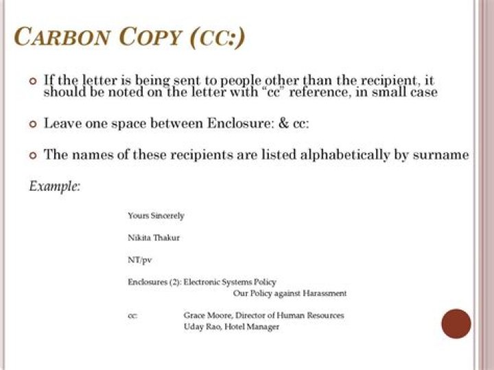 Do you sign a carbon copy letter?