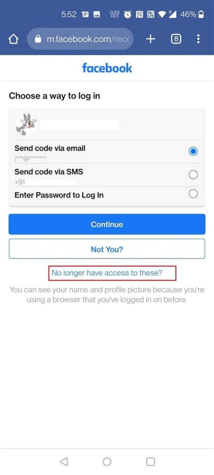 How can I recover my Facebook password without old password?