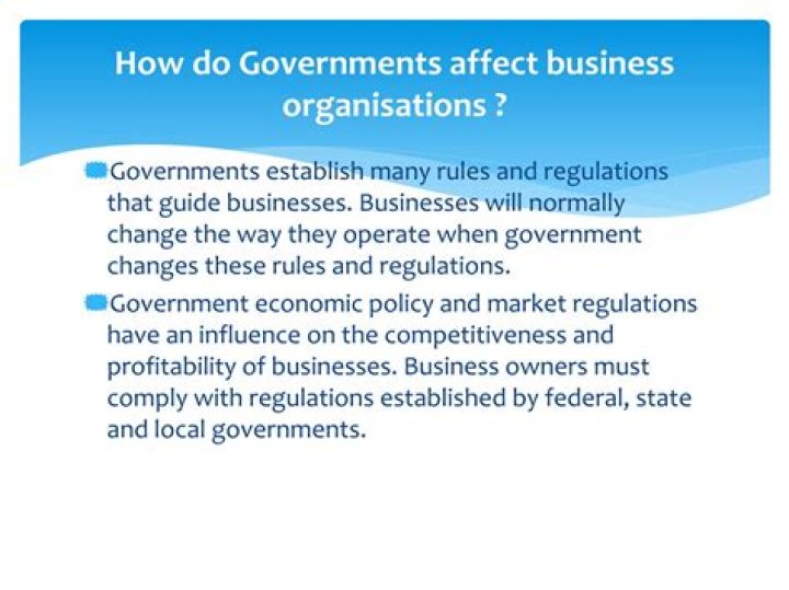 How do governments influence businesses?