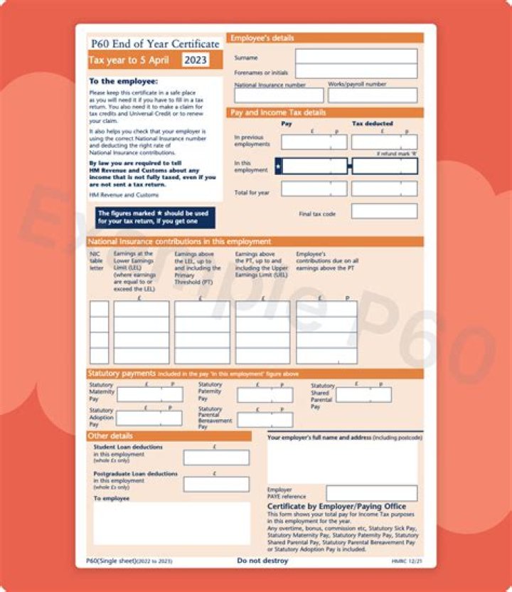 Is it a legal requirement to get a P60?