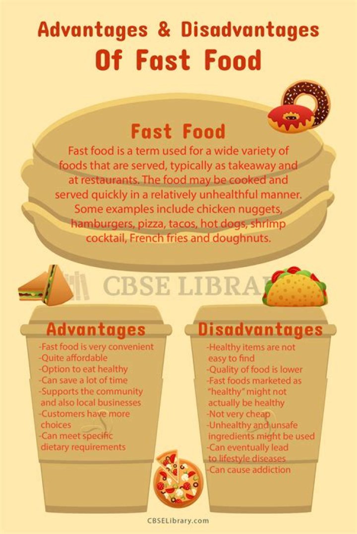 What are advantages and disadvantages of fast food?