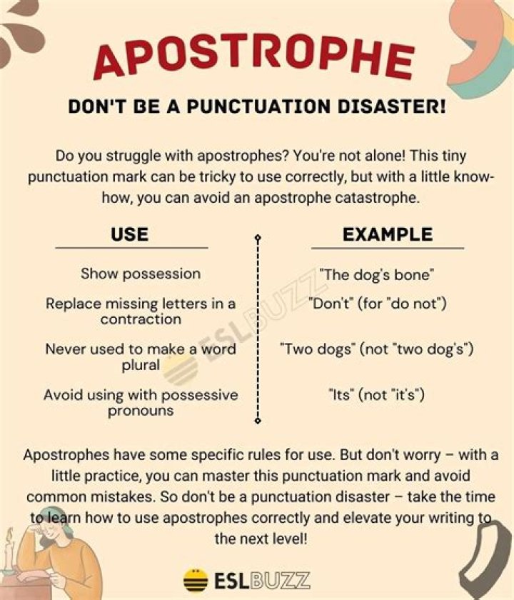 What are the 3 Uses of apostrophe?