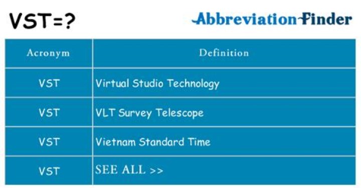 What does VST stand for?