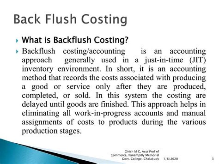 What is backflush costing?