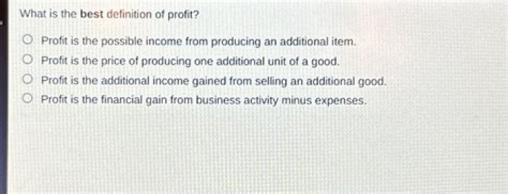What is the best definition of profit profit is the possible?