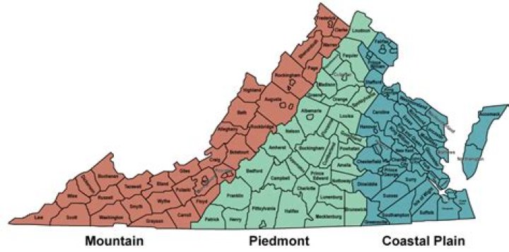 What is the Piedmont region of Virginia known for?
