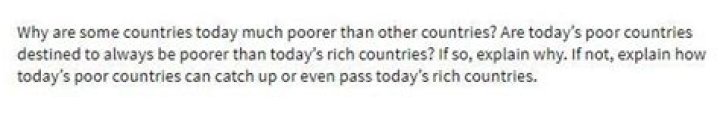 Why are some countries today much poorer than other countries?
